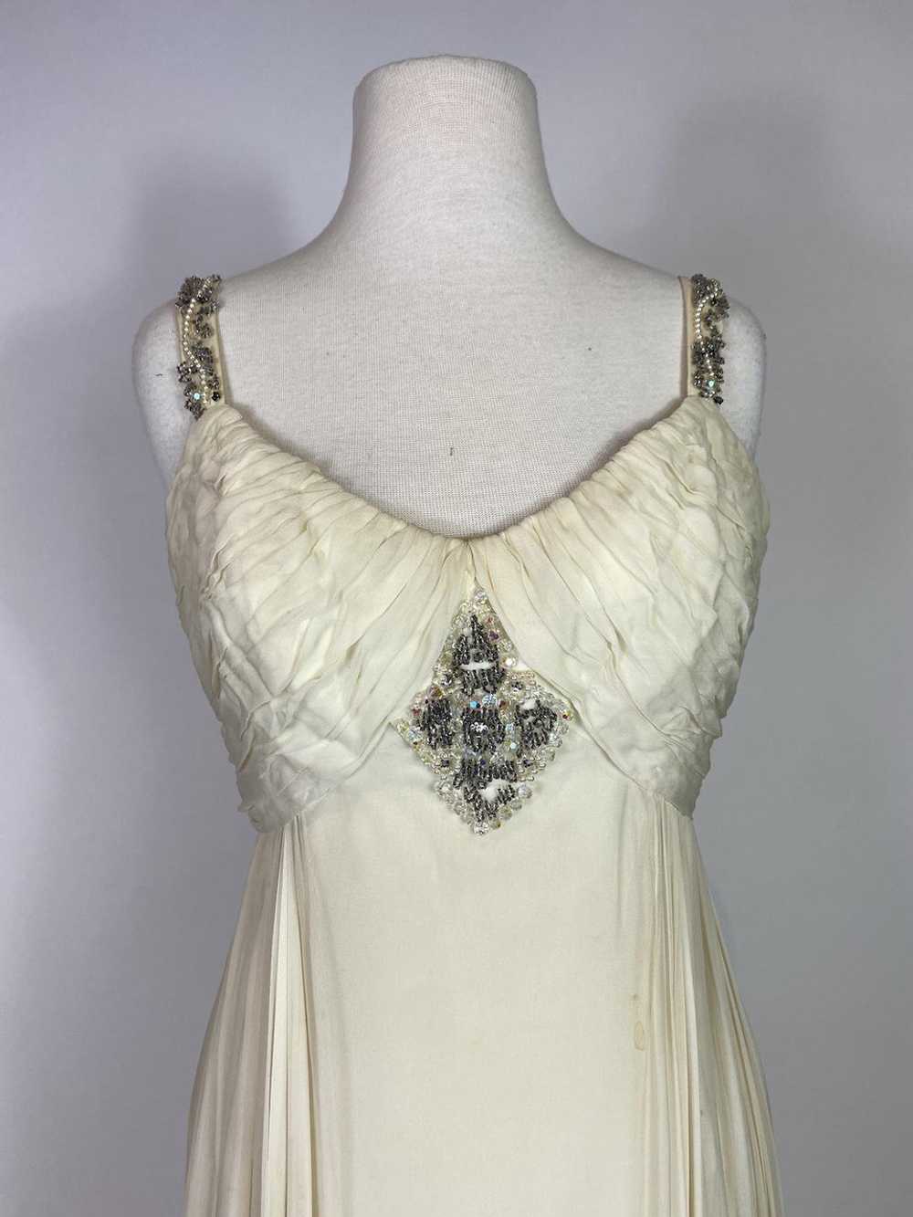 1960s Silk Chiffon Beaded Gown - image 2