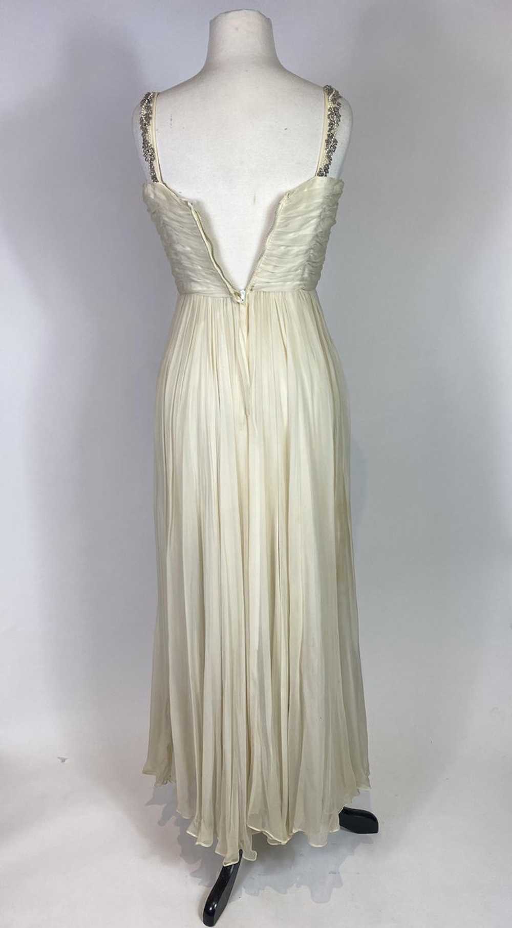 1960s Silk Chiffon Beaded Gown - image 6