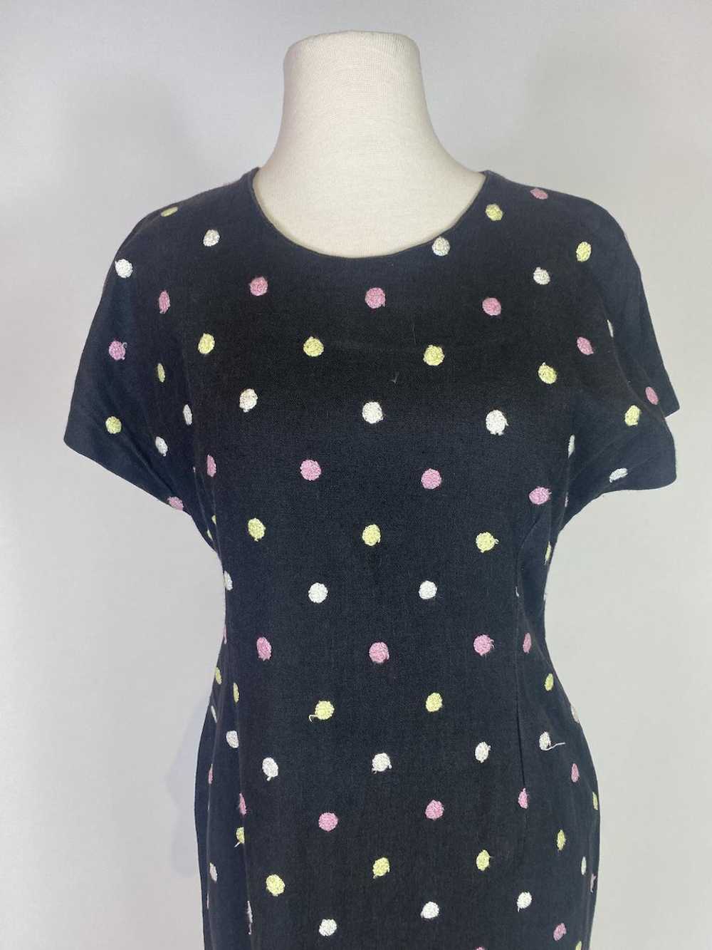 1960s Black Polka Dot Dress - image 2