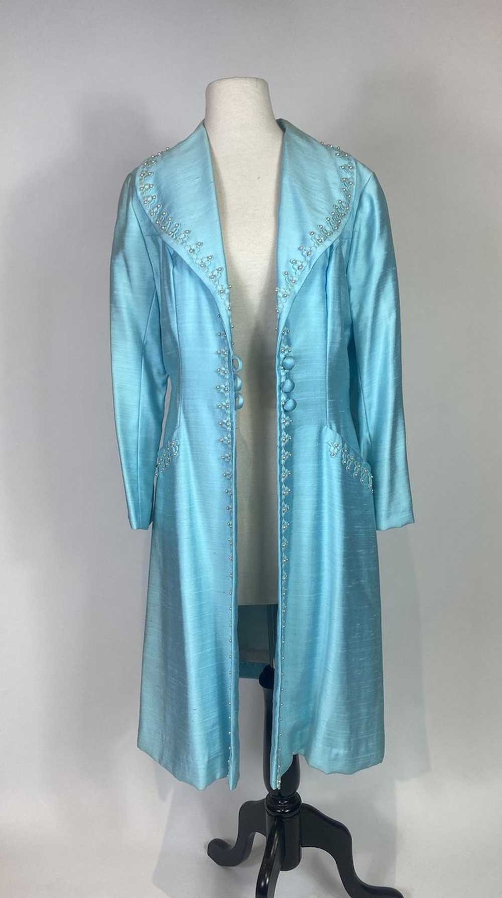 1960s Alfred Werber Blue Embellished Coat - image 7