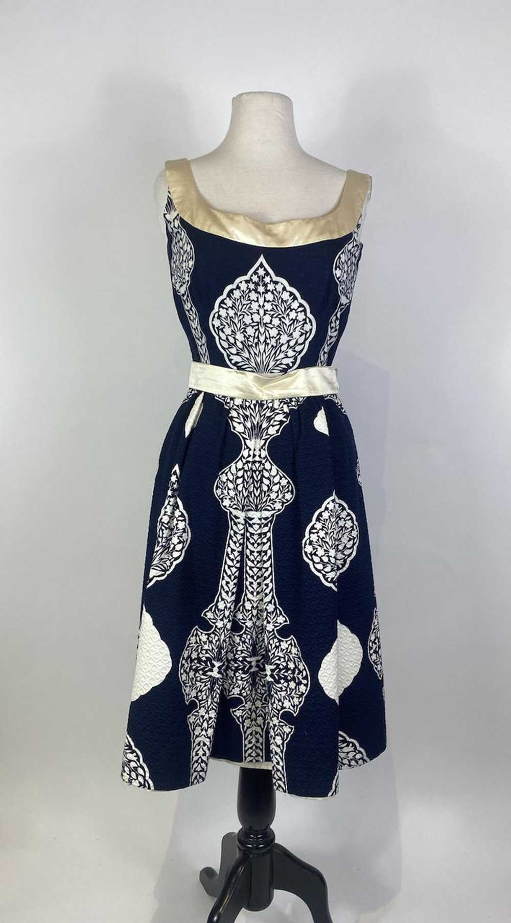 1960s Ronald Amey Printed Silk Trim Dress and Jac… - image 3