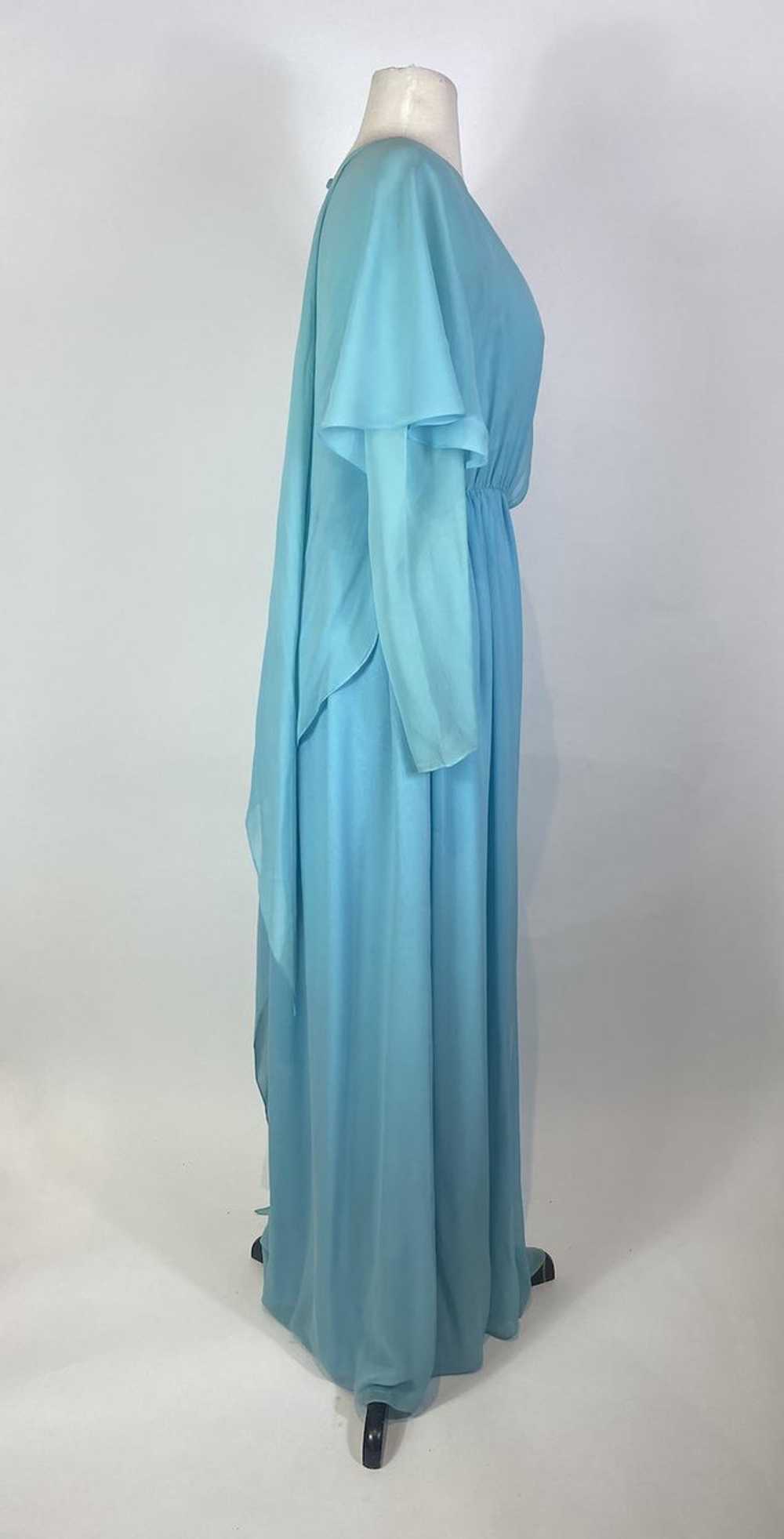 1970s BILL BLASS Blue Layered Maxi Gown - image 3