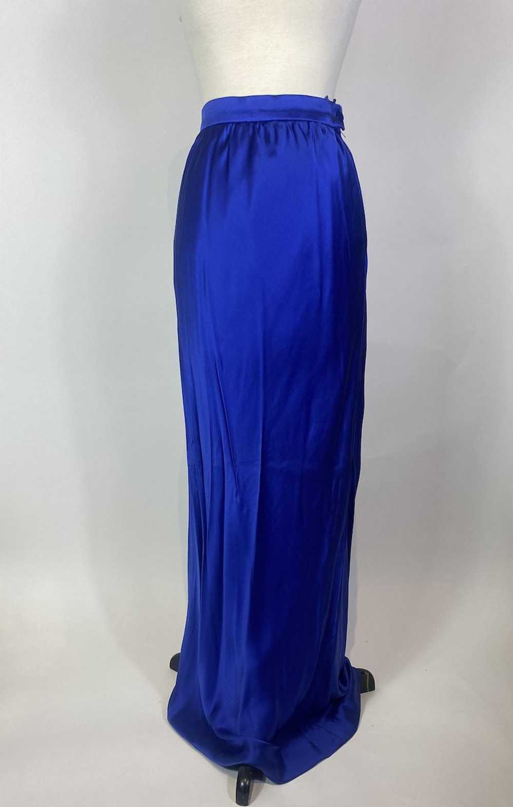 1990s LANVIN Blue Silk Maxi Skirt - Gem