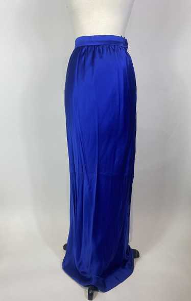 1990s LANVIN Blue Silk Maxi Skirt