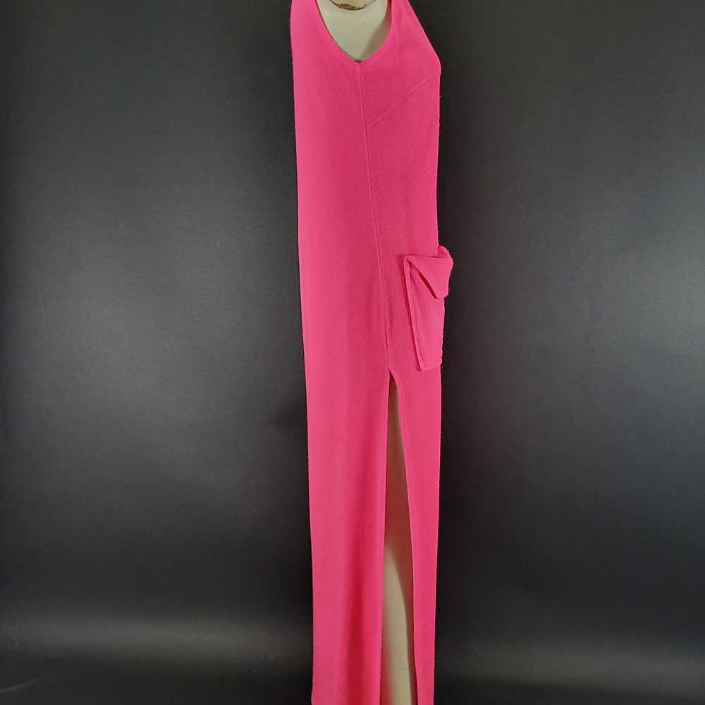 60s/70s Hot Pink Terry Cloth Sleeveless Beach Cov… - image 11