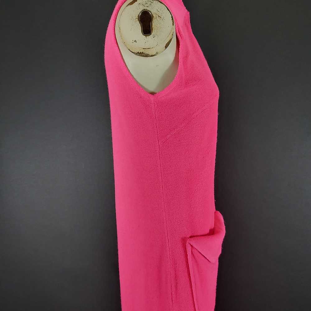 60s/70s Hot Pink Terry Cloth Sleeveless Beach Cov… - image 12