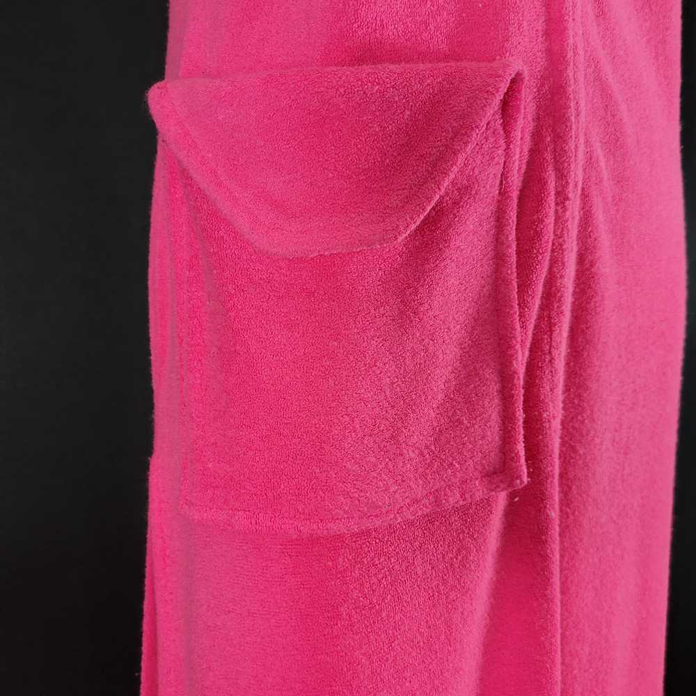 60s/70s Hot Pink Terry Cloth Sleeveless Beach Cov… - image 6