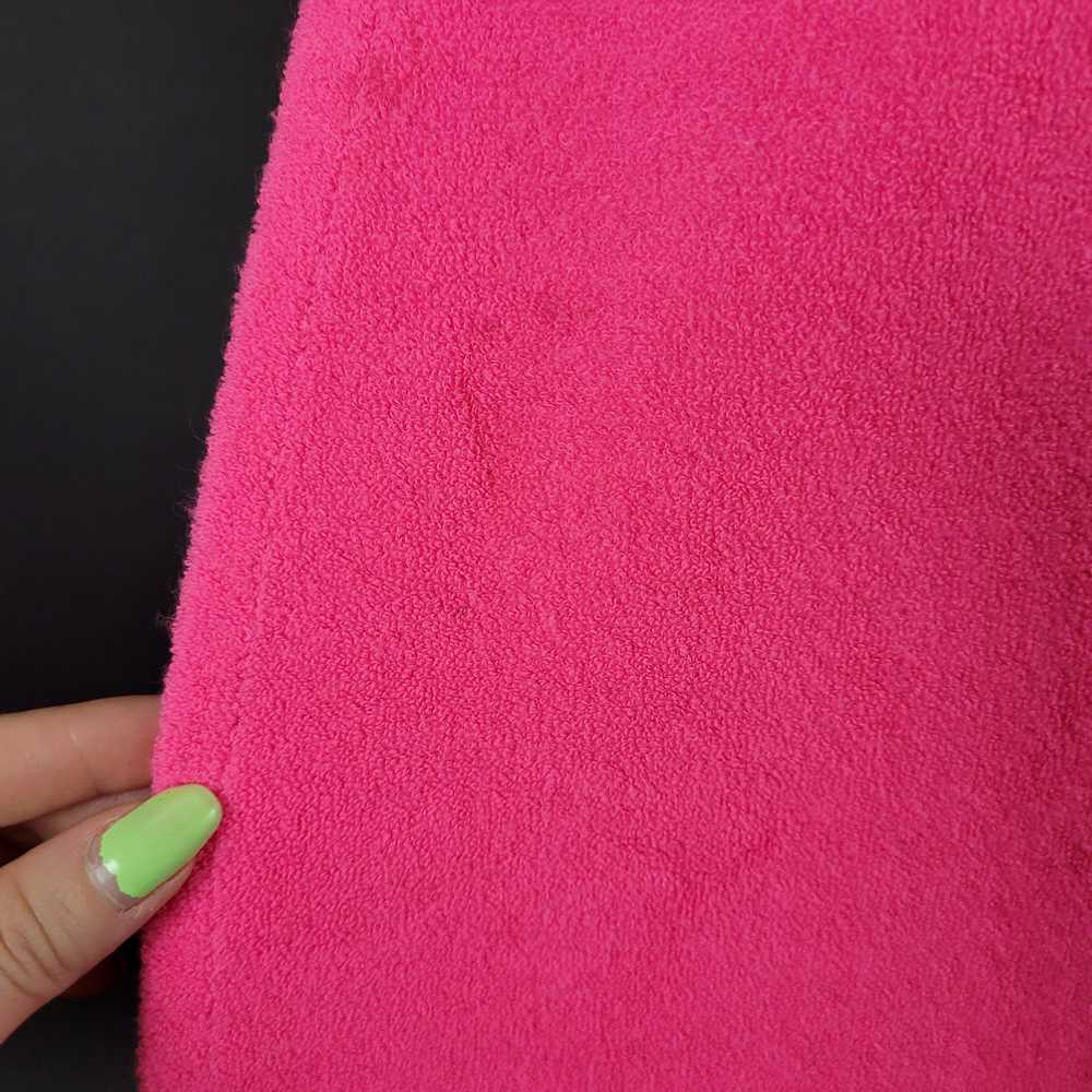 60s/70s Hot Pink Terry Cloth Sleeveless Beach Cov… - image 9