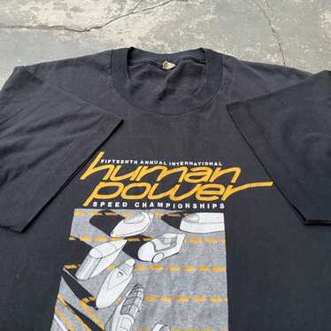 Made In Usa × Vintage 1980s Human Power Racing tee - image 1