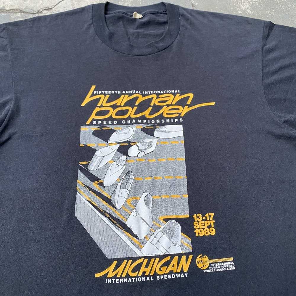 Made In Usa × Vintage 1980s Human Power Racing tee - image 3