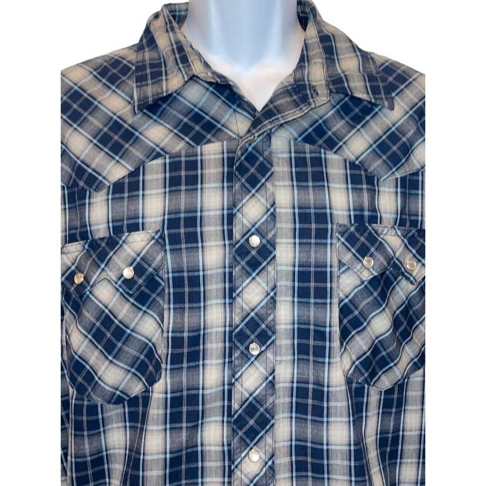 Wrangler Vintage Wrancher Shirt Men XL Pearl Snap - image 5
