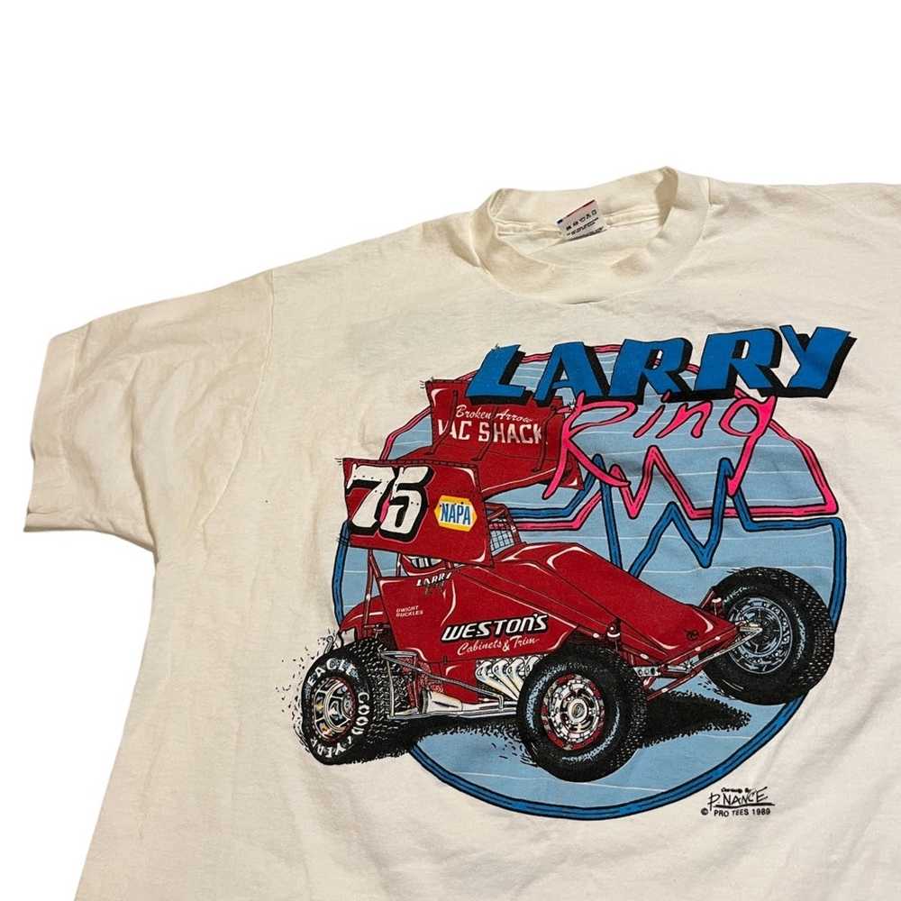 NASCAR × Vintage 1989 Larry Ring Racing Tee - image 2