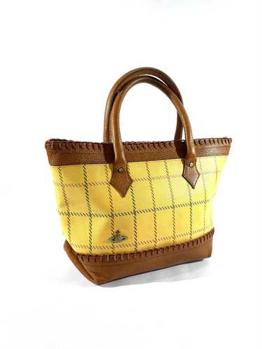 Vivienne Westwood Checkered Leather Tote Bag