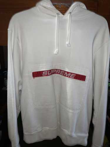 Supreme zip pouch hooded sweatshirt white sale