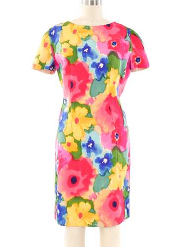 Bill Blass Watercolor Floral Dress