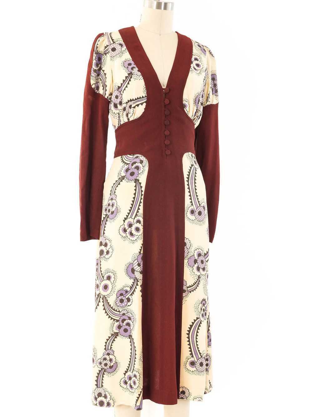 Ossie Clark Celia Birtwell Printed Crepe Dress - image 3