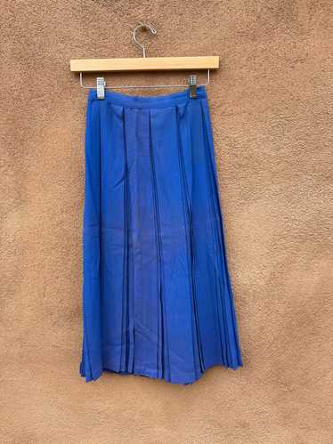 1970's Cornflower Blue Pleated Skirt, Union Made - image 1