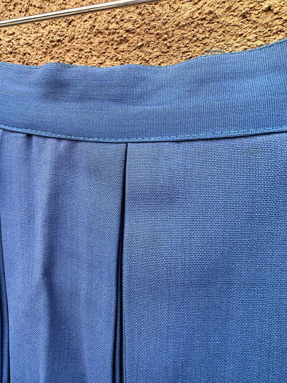 1970's Cornflower Blue Pleated Skirt, Union Made - image 2