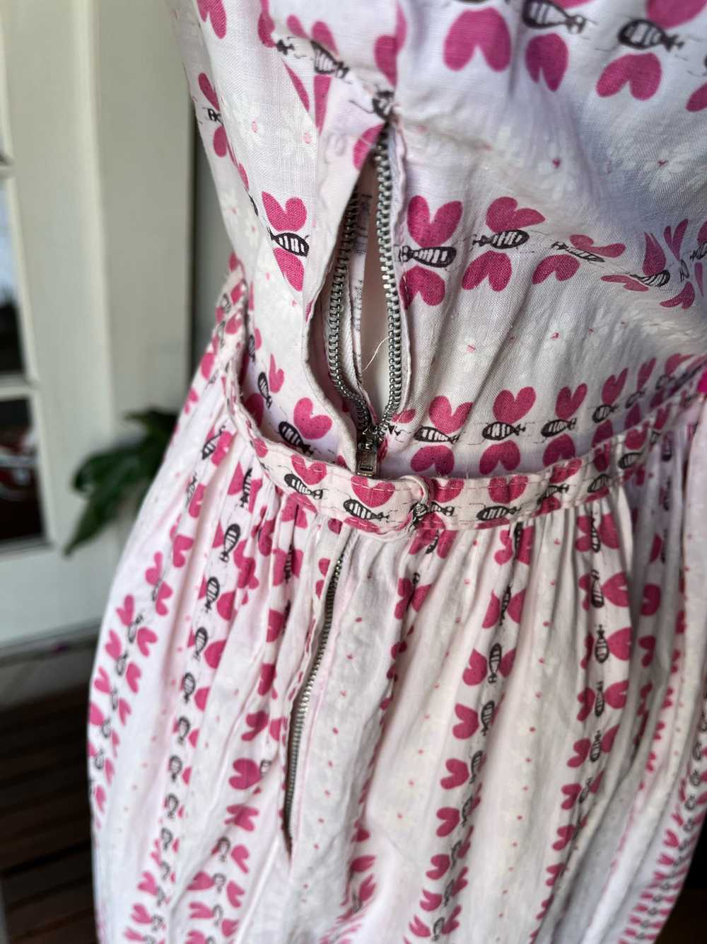 1960s Pink Butterfly Novelty Dress - image 8