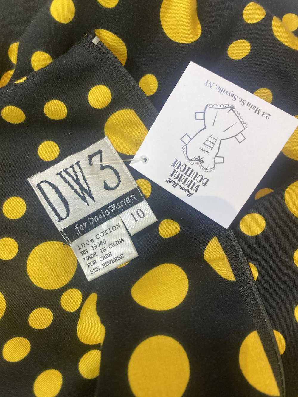 1990s DW3 Polka Dot Yellow and Black Dress - image 5