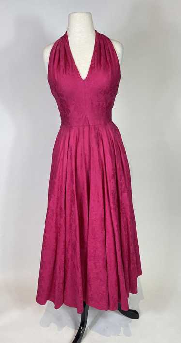 1980s - 1990s AJ Bari Pink Keyhole Back Dress