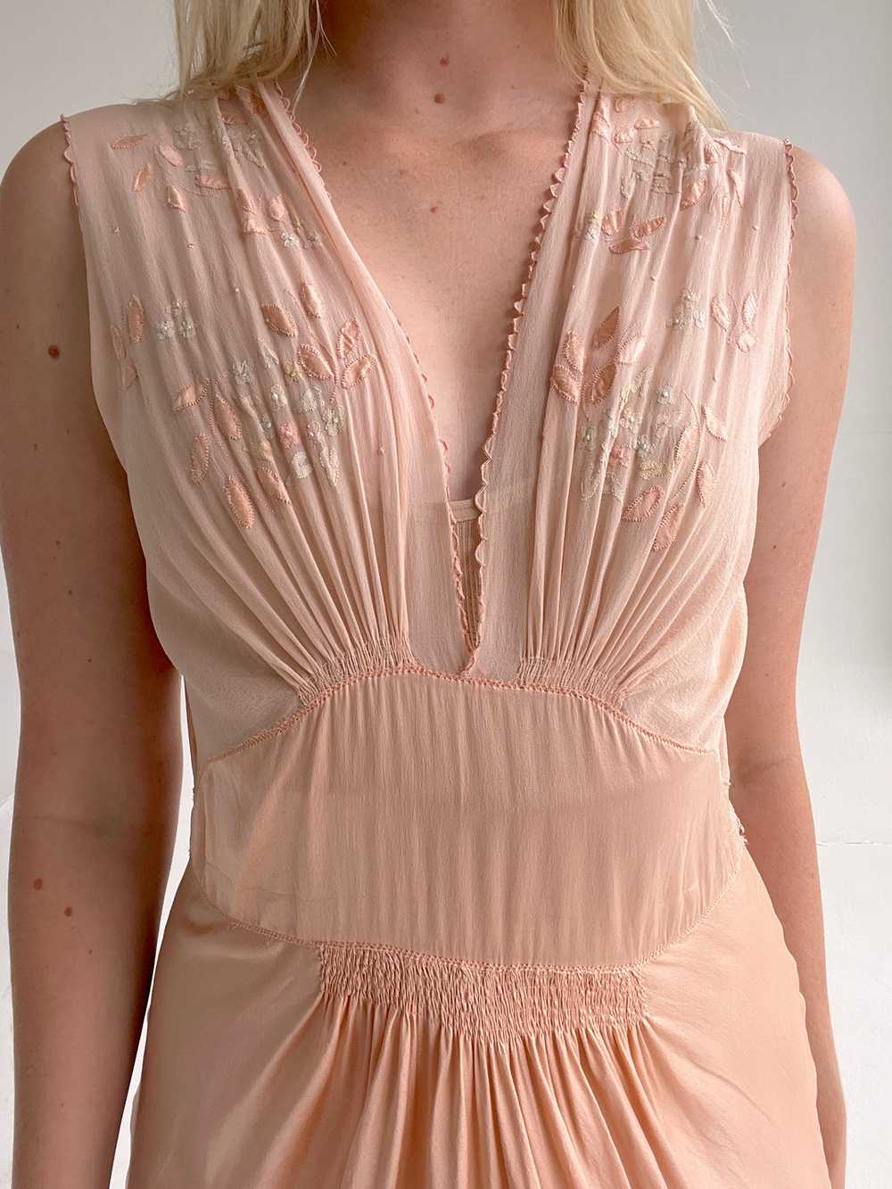 1930's Dusty Pink Silk Chiffon Dress - image 1