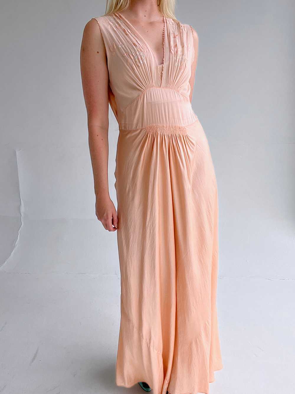 1930's Dusty Pink Silk Chiffon Dress - image 4