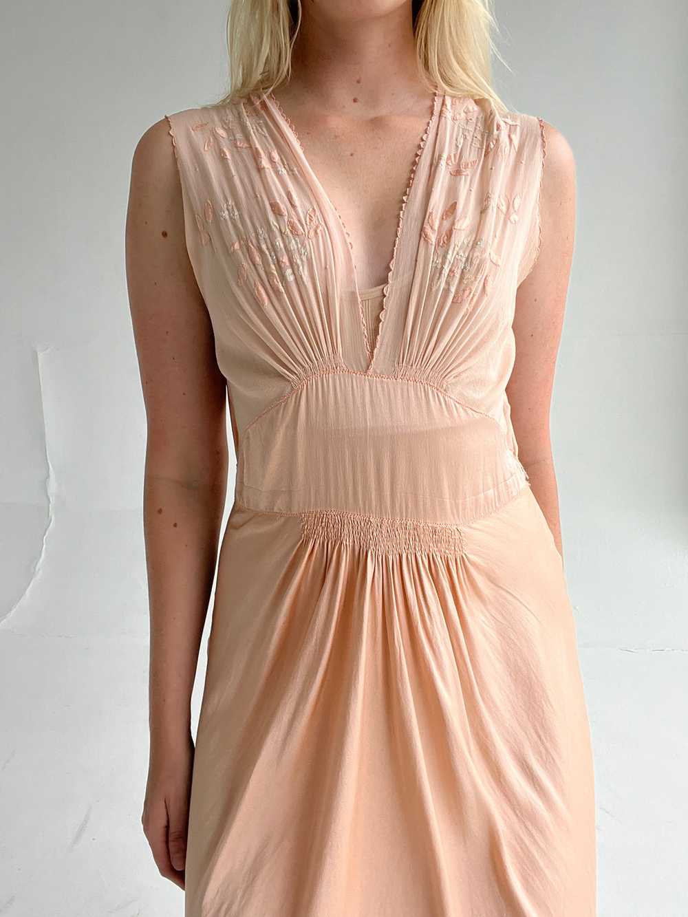 1930's Dusty Pink Silk Chiffon Dress - image 5