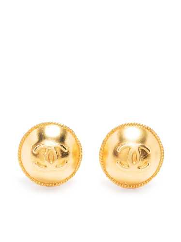 Chanel Pre-owned 1995 CC Round Clip-On Earrings - Black