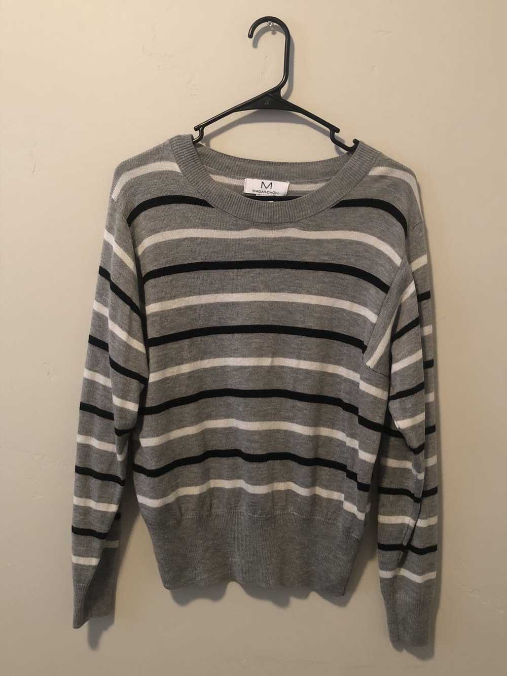 Streetwear Grey Striped Sweater x Lightweight - image 1