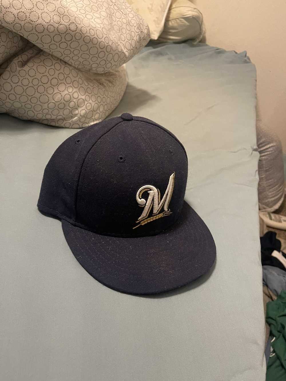 New Era navy fitted brewers hat - image 1
