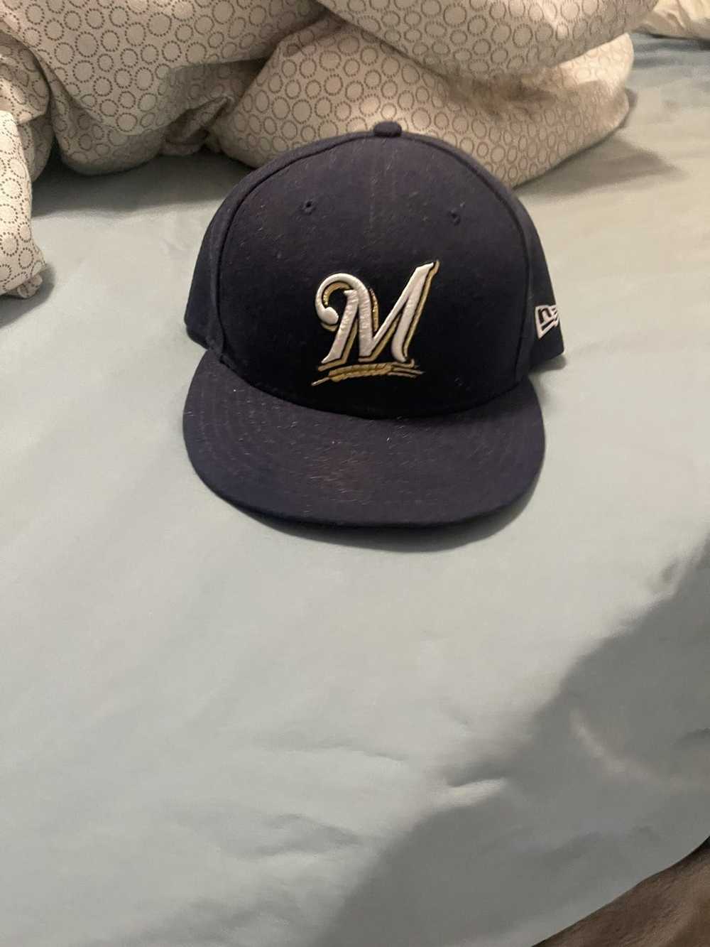 New Era navy fitted brewers hat - image 2