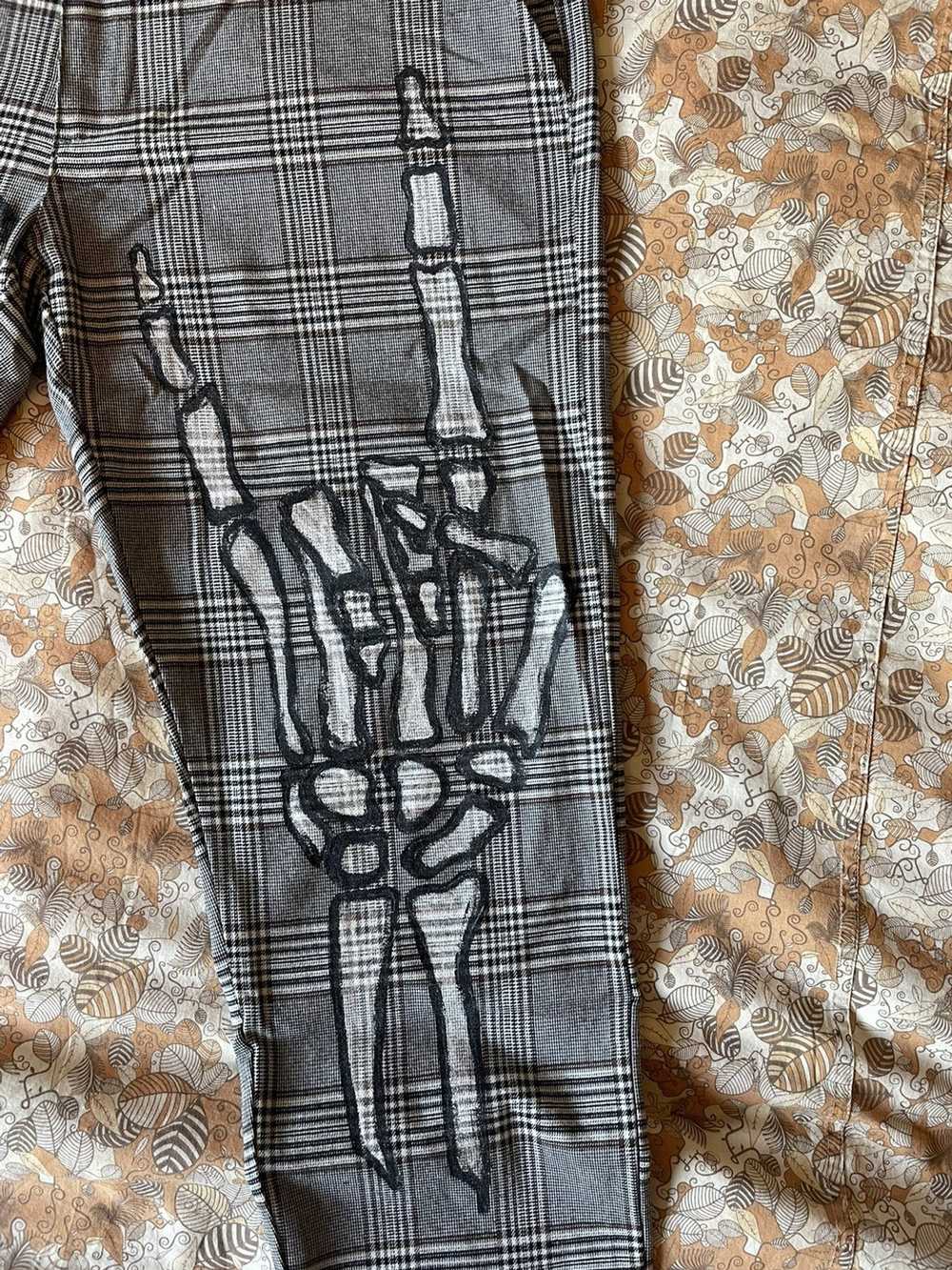 Custom Mello Swello Plaid Painted Punk Rock Pants - image 2