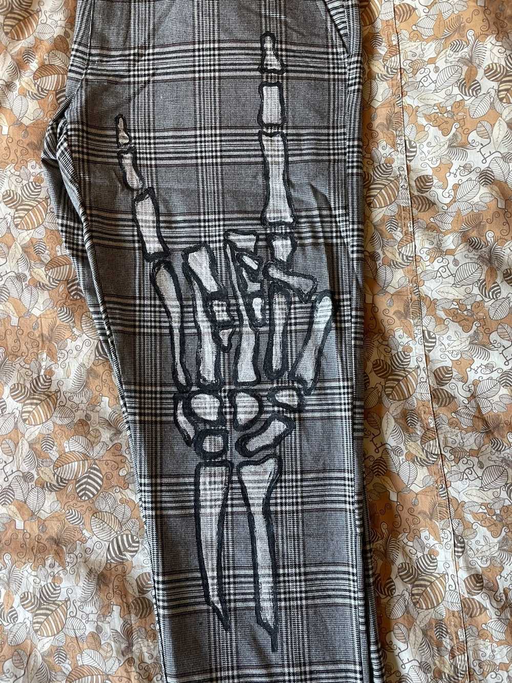 Custom Mello Swello Plaid Painted Punk Rock Pants - image 6