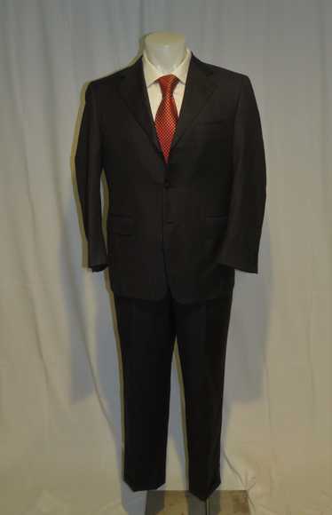 Canali Gray Striped Three Button Suit 38S