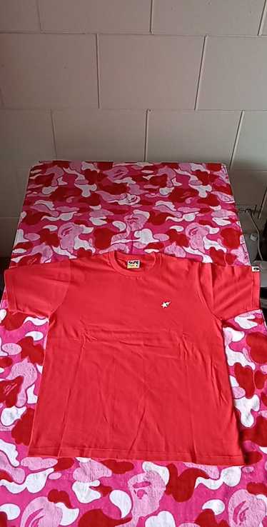 Bape Red Bathing Ape Bapesta Star Patch T-Shirt - image 1