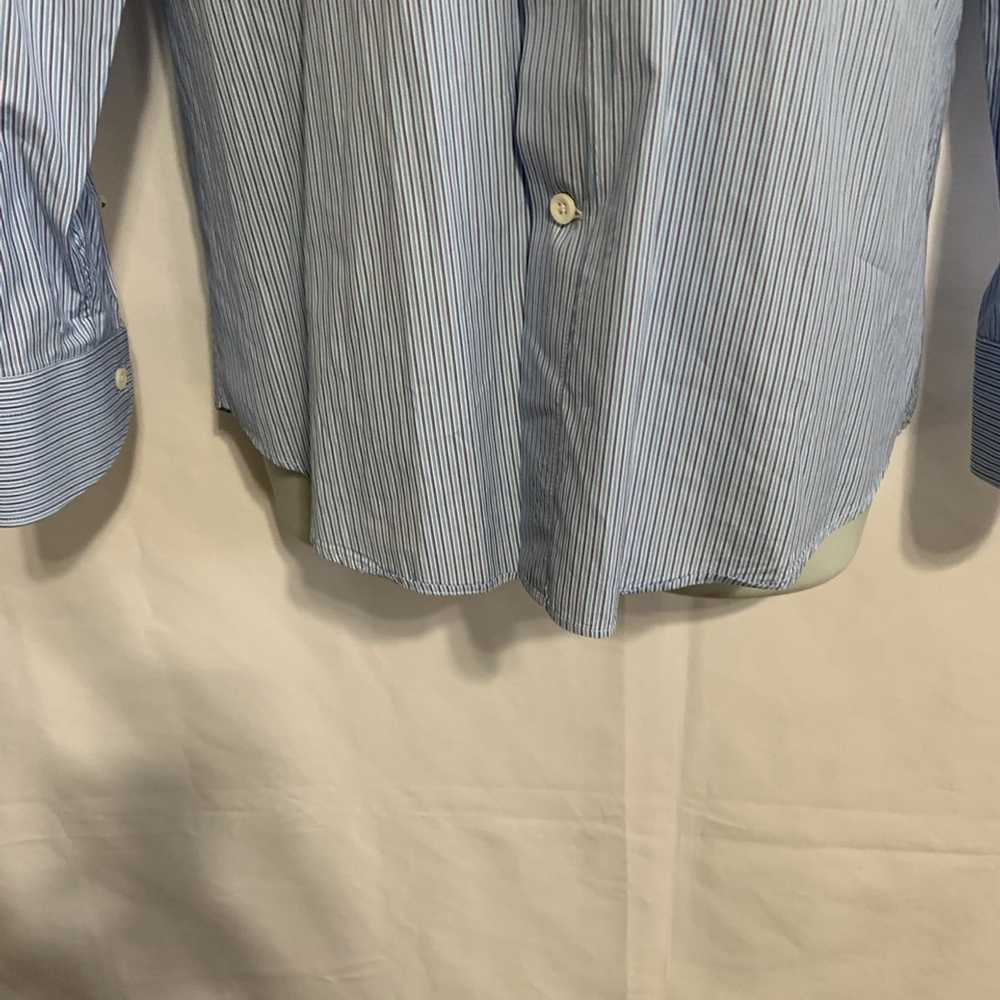 Canali Striped Spread Collar Dress shirt 15.5x 34 - image 4