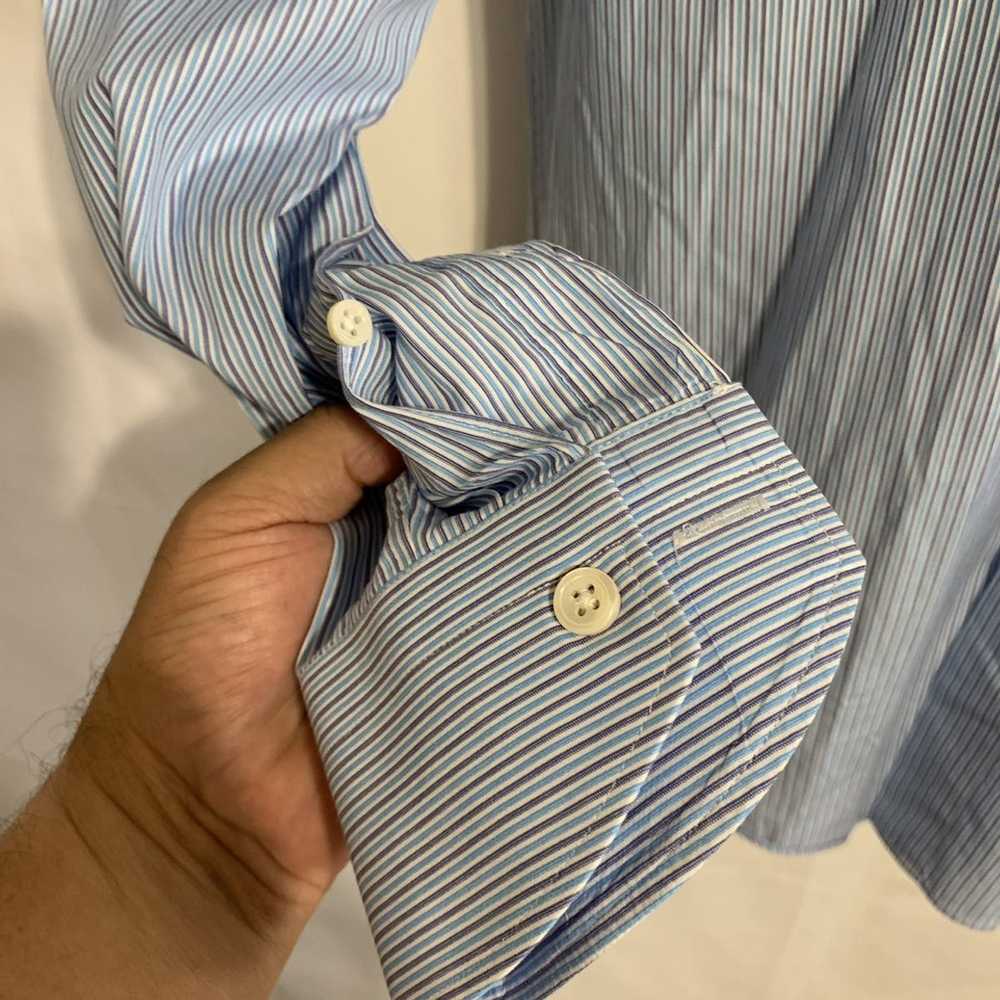 Canali Striped Spread Collar Dress shirt 15.5x 34 - image 5