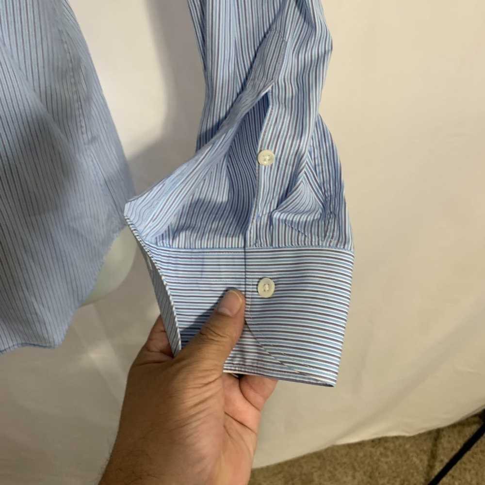 Canali Striped Spread Collar Dress shirt 15.5x 34 - image 8