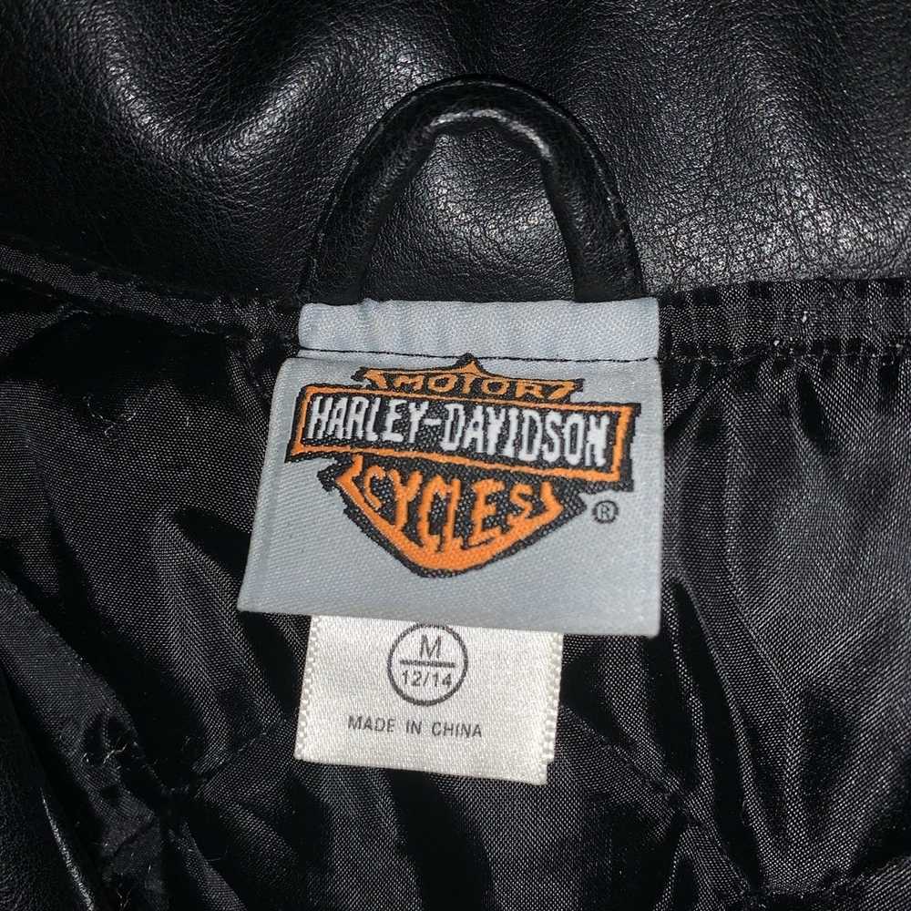 Harley Davidson VINTAGE HARLEY DAVIDSON BLACK LEA… - image 6