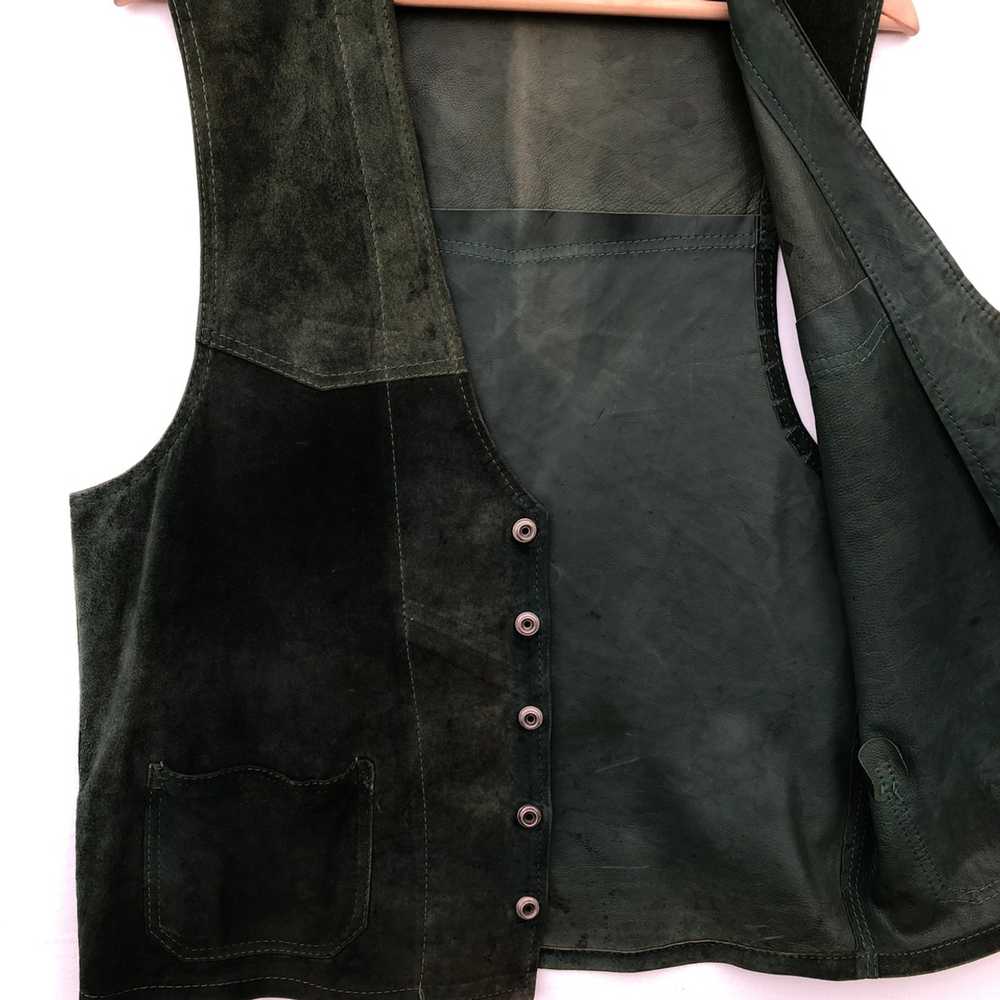 Japanese Brand Unbrand Vintage Vest Leather - image 4