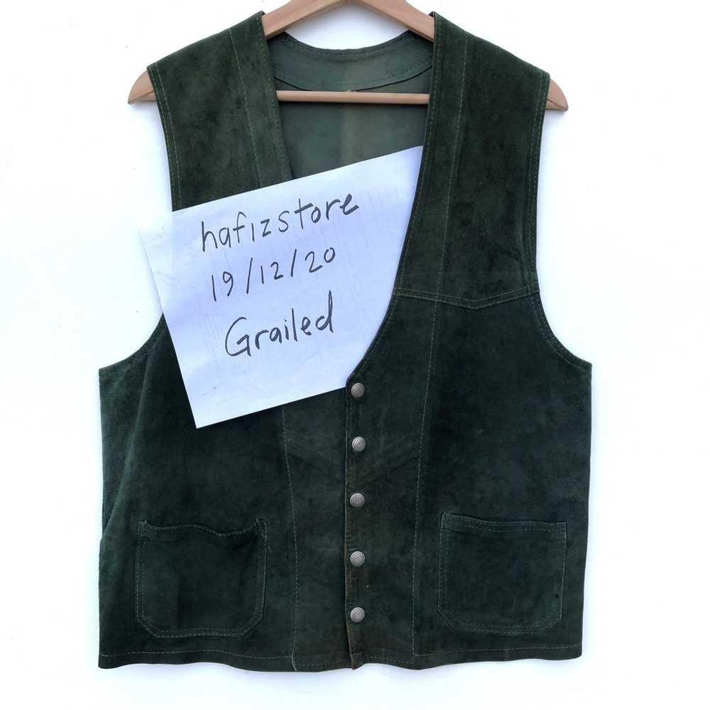 Japanese Brand Unbrand Vintage Vest Leather - image 5