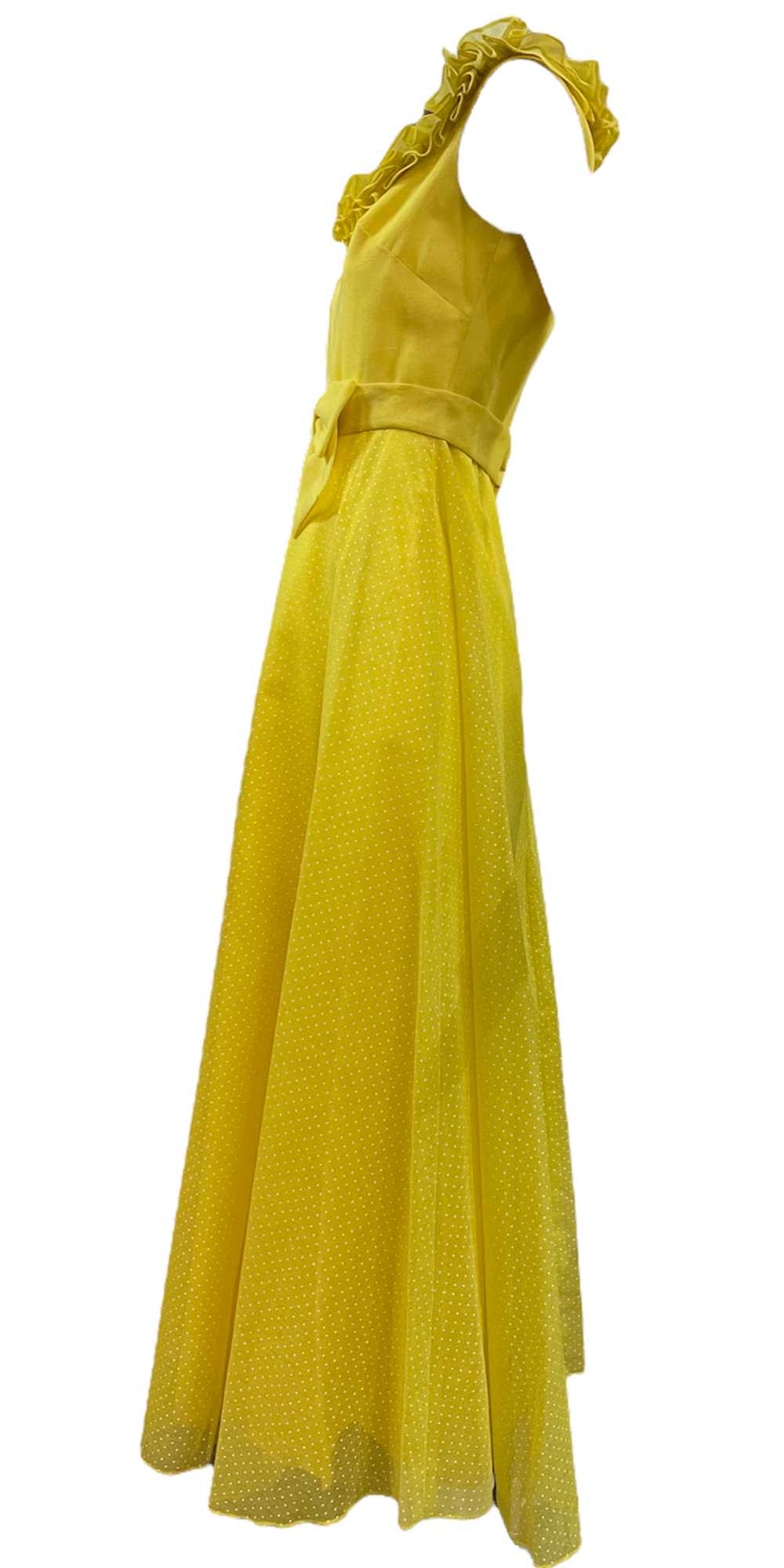 Miss Elliete 70s Lemon Yellow Cotton Maxi Dress w… - image 2