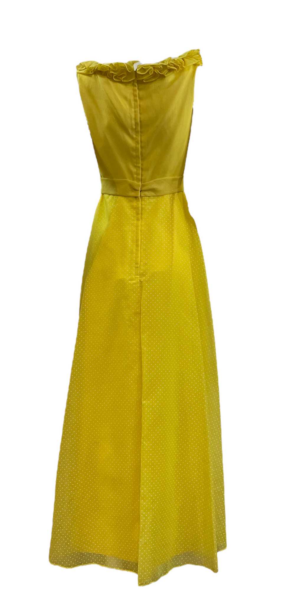 Miss Elliete 70s Lemon Yellow Cotton Maxi Dress w… - image 3