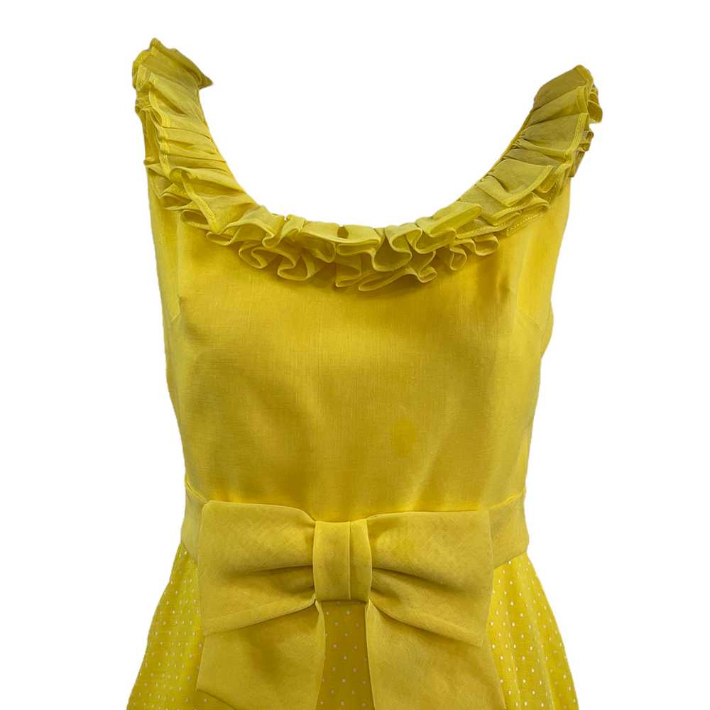 Miss Elliete 70s Lemon Yellow Cotton Maxi Dress w… - image 4