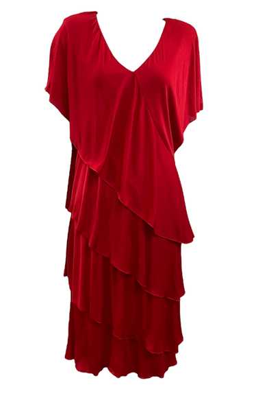 Holly's Harp 70s Red Matte Jersey Petal Dress