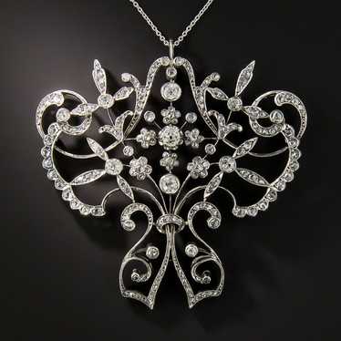 Large Late Victorian/Edwardian Diamond Pendant Ne… - image 1