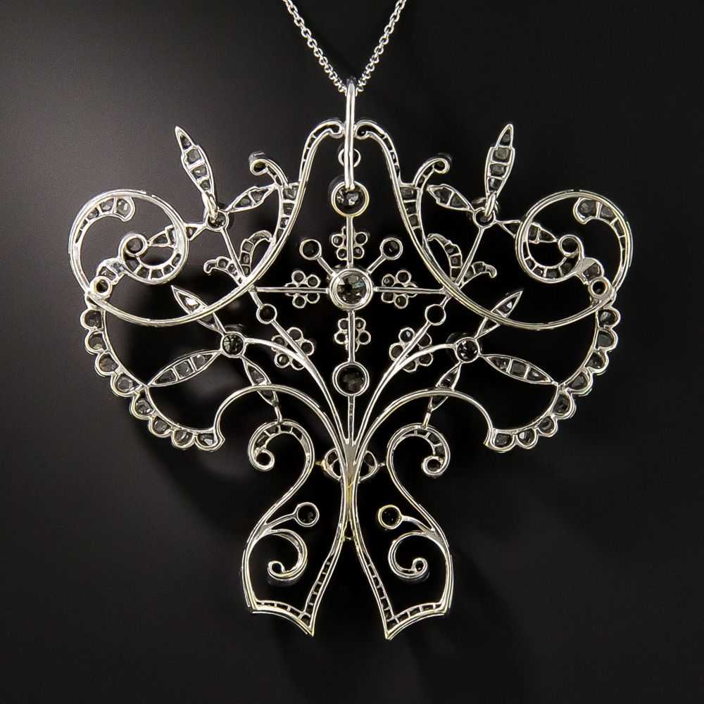 Large Late Victorian/Edwardian Diamond Pendant Ne… - image 2