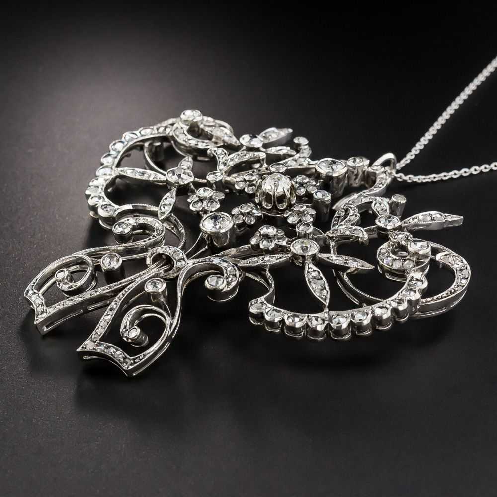 Large Late Victorian/Edwardian Diamond Pendant Ne… - image 3