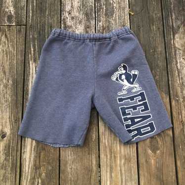 Vintage Grey Fear Cut Off Cloth Athletic Shorts - image 1